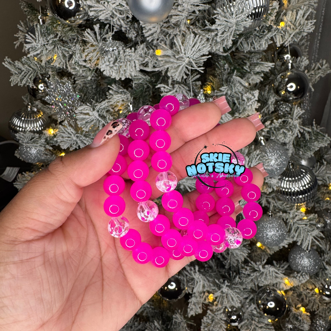 Hot Pink Beaded Bracelet