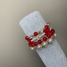 Load image into Gallery viewer, Red 4PC Beaded Set
